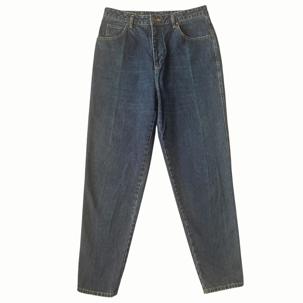 Chaus Sport Vintage High Waisted Mom Jeans Dark Wash Denim sz 12 Tapered 90s